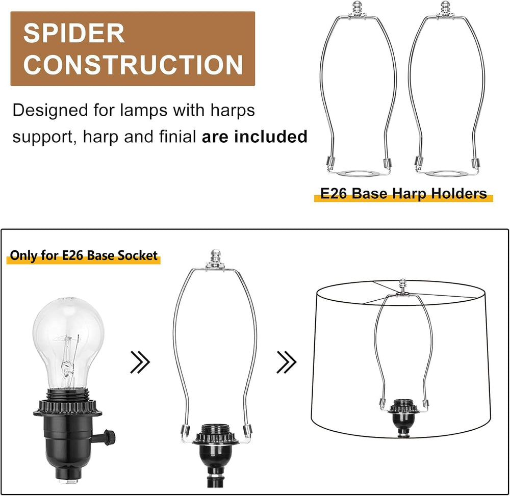 Drum Lampshades Set of 2, 11" Top x 13" Bottom x 10" High, Bei...