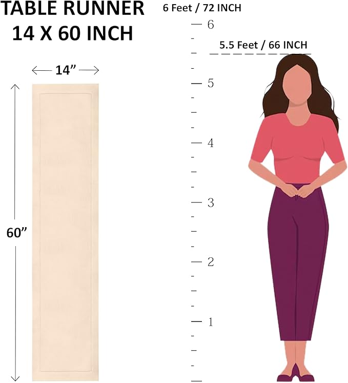 Solino Home Linen Flamingo Pink Hemstitch Table Runner 60 Inches - 100% Pure ...