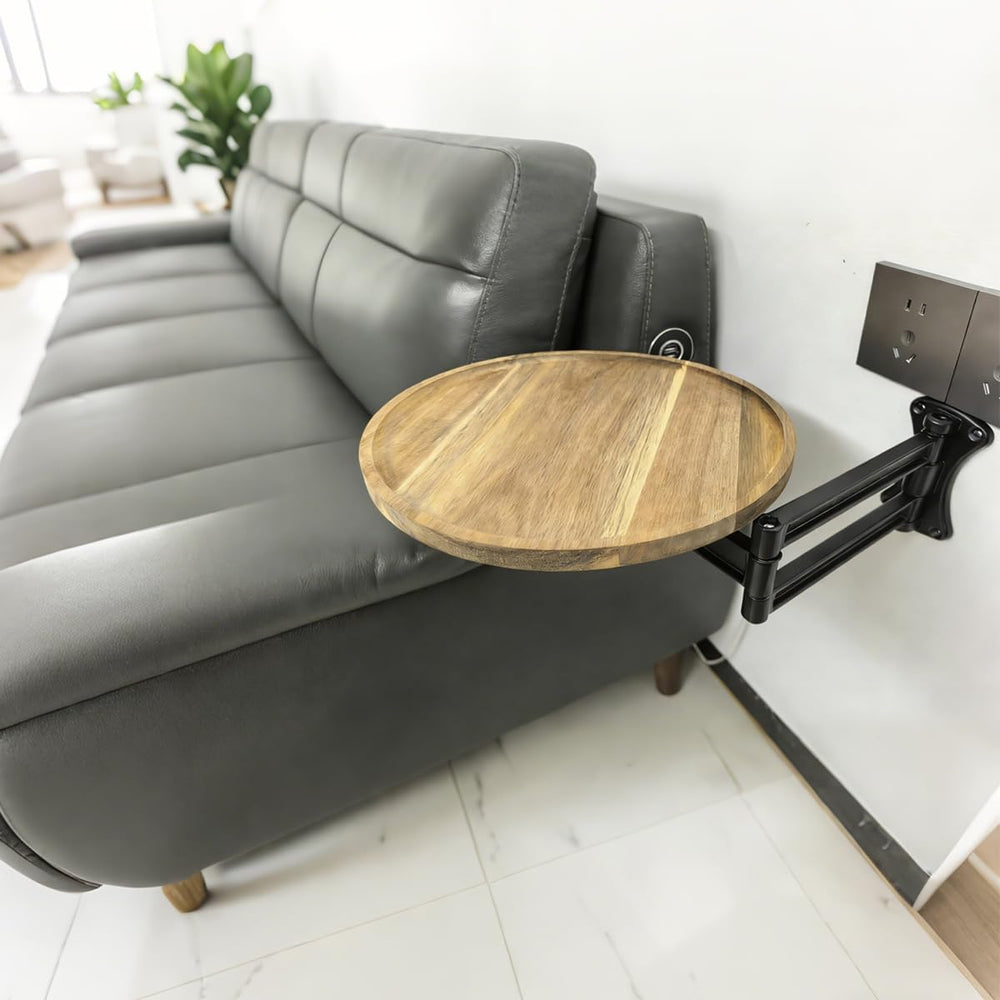 Retractable Wall Mount Folding Table, Adjustable Wall Mounted Coffee Table, B...
