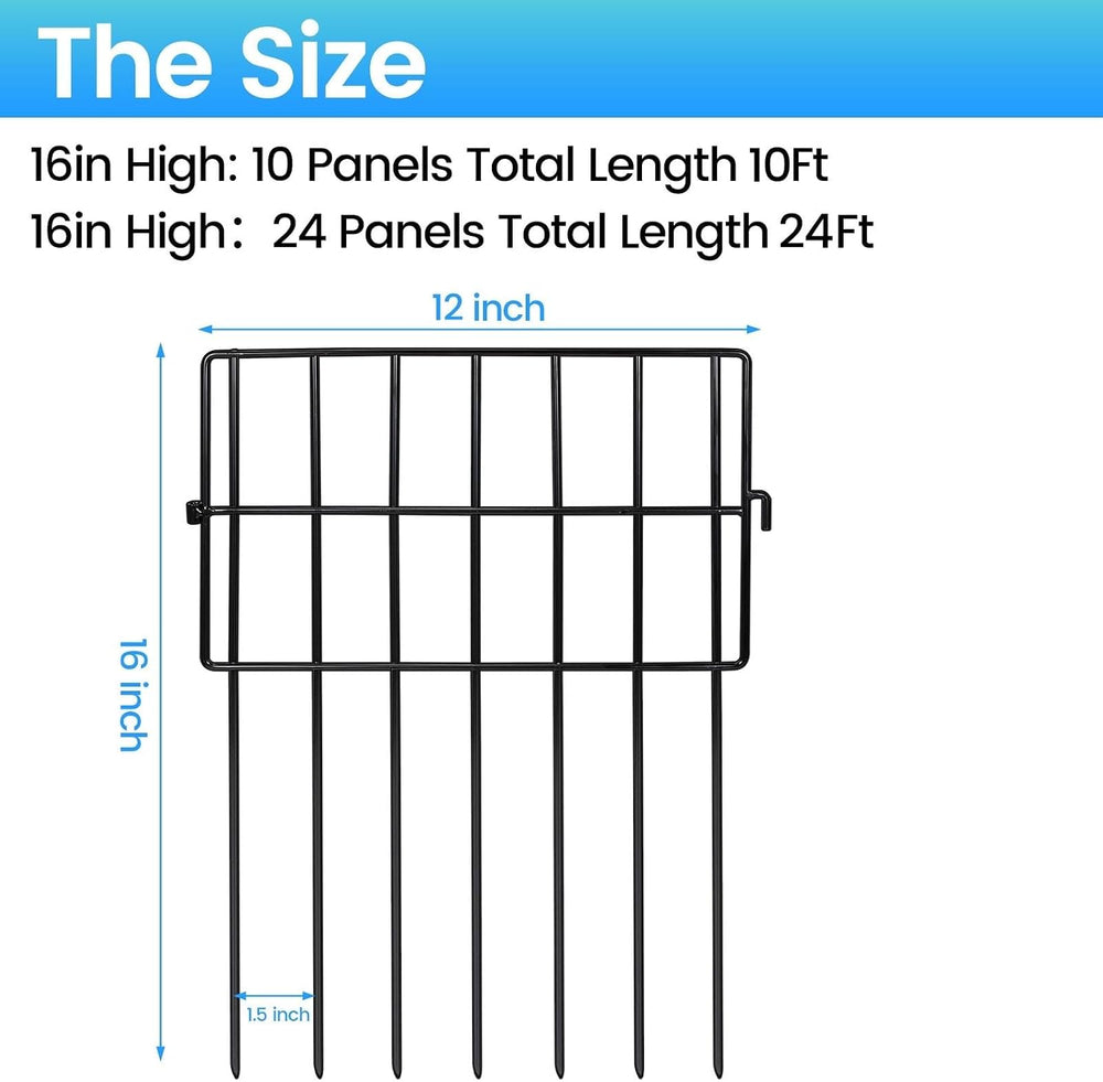 Getlay 22 Pack Animal Barrier Fences, 1.5" Gap No Digging Garden Fence P...