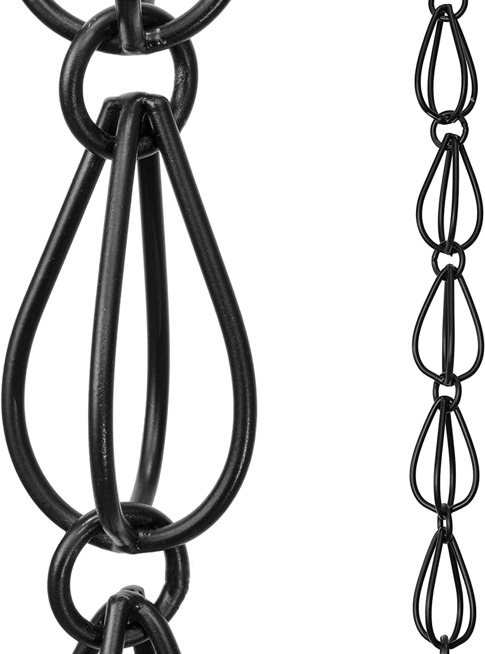 Monarch Rain Chains Aluminum Teardrop Black Rain Chains for Gutters – 8.5 ft ...