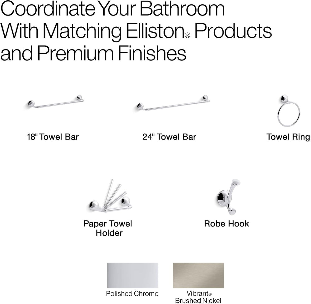 Kohler Elliston Towel Ring, Vibrant Brushed Nickel