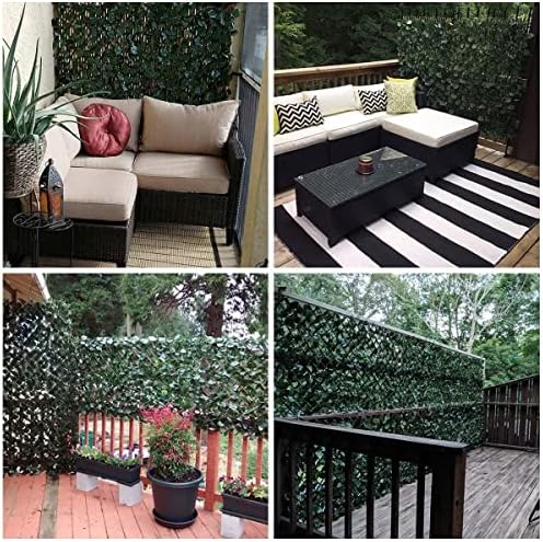 DOEWORKS Expandable Faux Ivy Trellis Fence, Patio Privacy Screen, 2 Pack