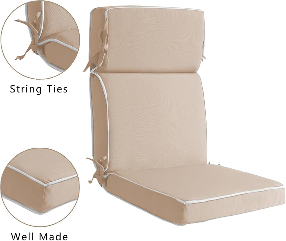 Outdoor Patio Chair Cushions Set of 2, Water Resistant Adirondack Chair Cushi...