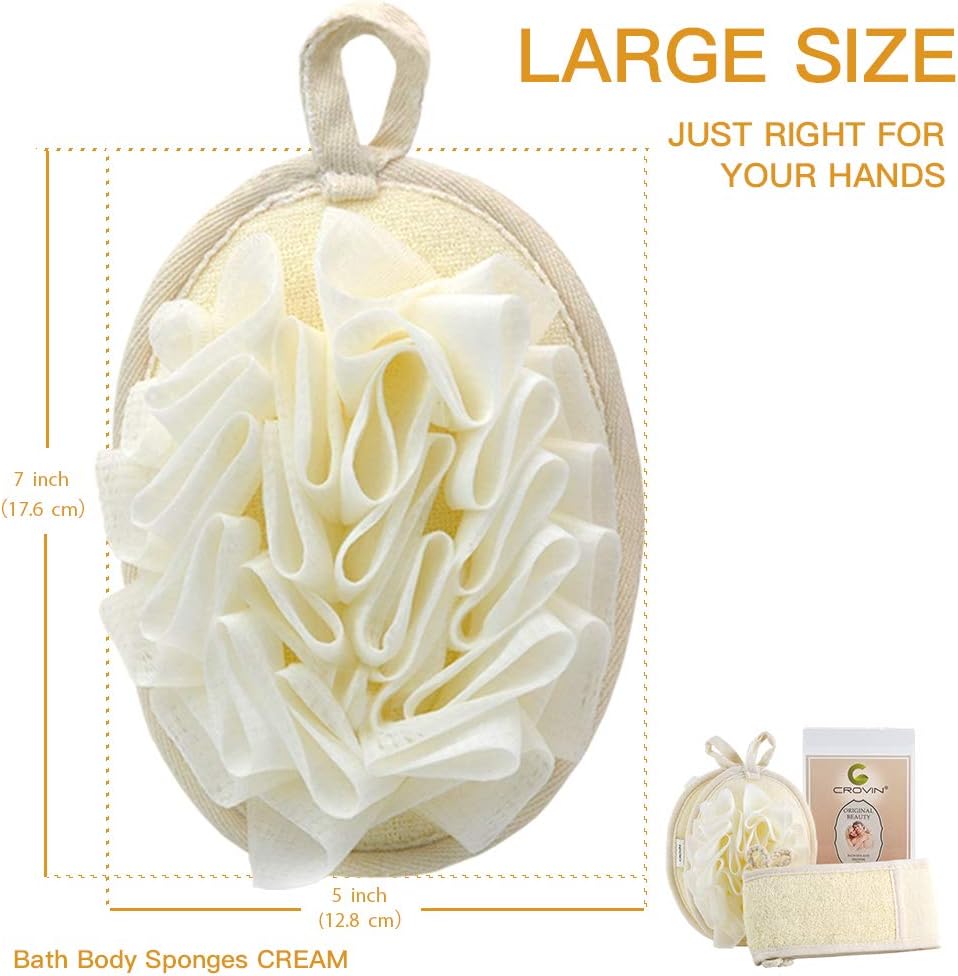 Mesh Pouf Body Sponge Set - Redesign Bath Loofahs Shower Puffs 2 Pack & E...