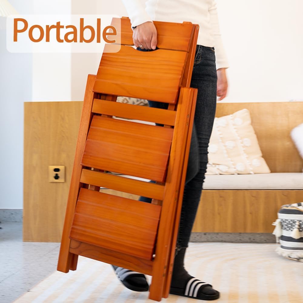 Wooden Step Stool for Adults/Folding stools Wood Step Ladder/Lightweight Step...