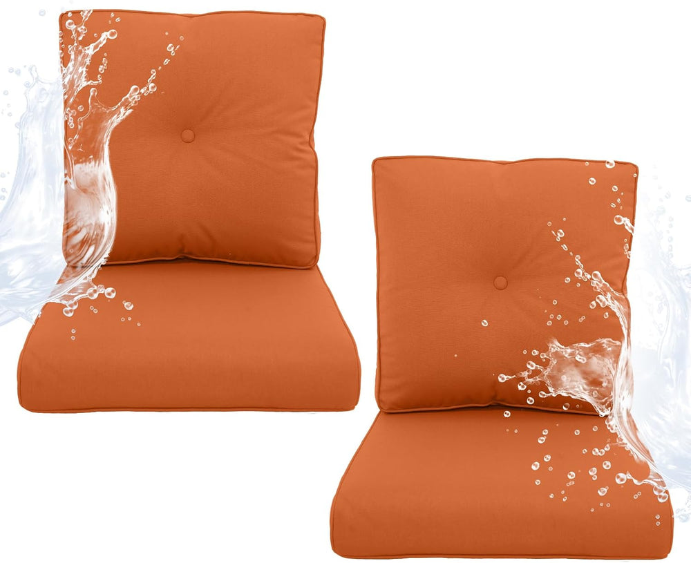 Outdoor Chair Cushions 2 Sets - 22 * 24" Patio Furniture Cushions with R...