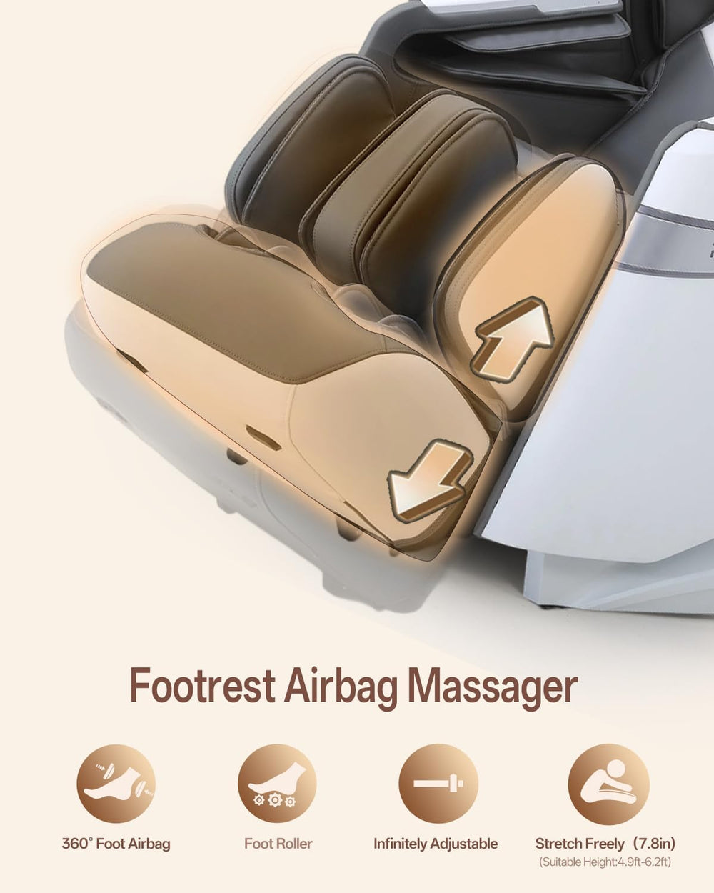 RELX 4D Massage Chair Full Body, Zero Gravity Shiatsu, Body Scan, White