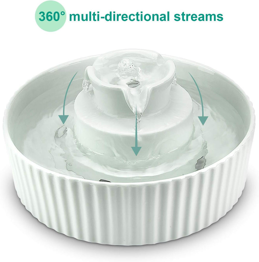 Wonder Creature Ceramic Cat Water Fountain, Stable Cupcake Design, 71oz