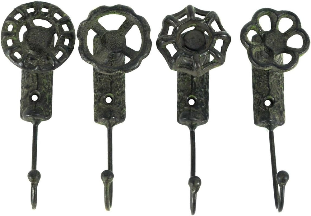 TG,LLC Antique Style Garden Spigot Faucet Handle Wall Mount Hook Set 4 Key Ri...