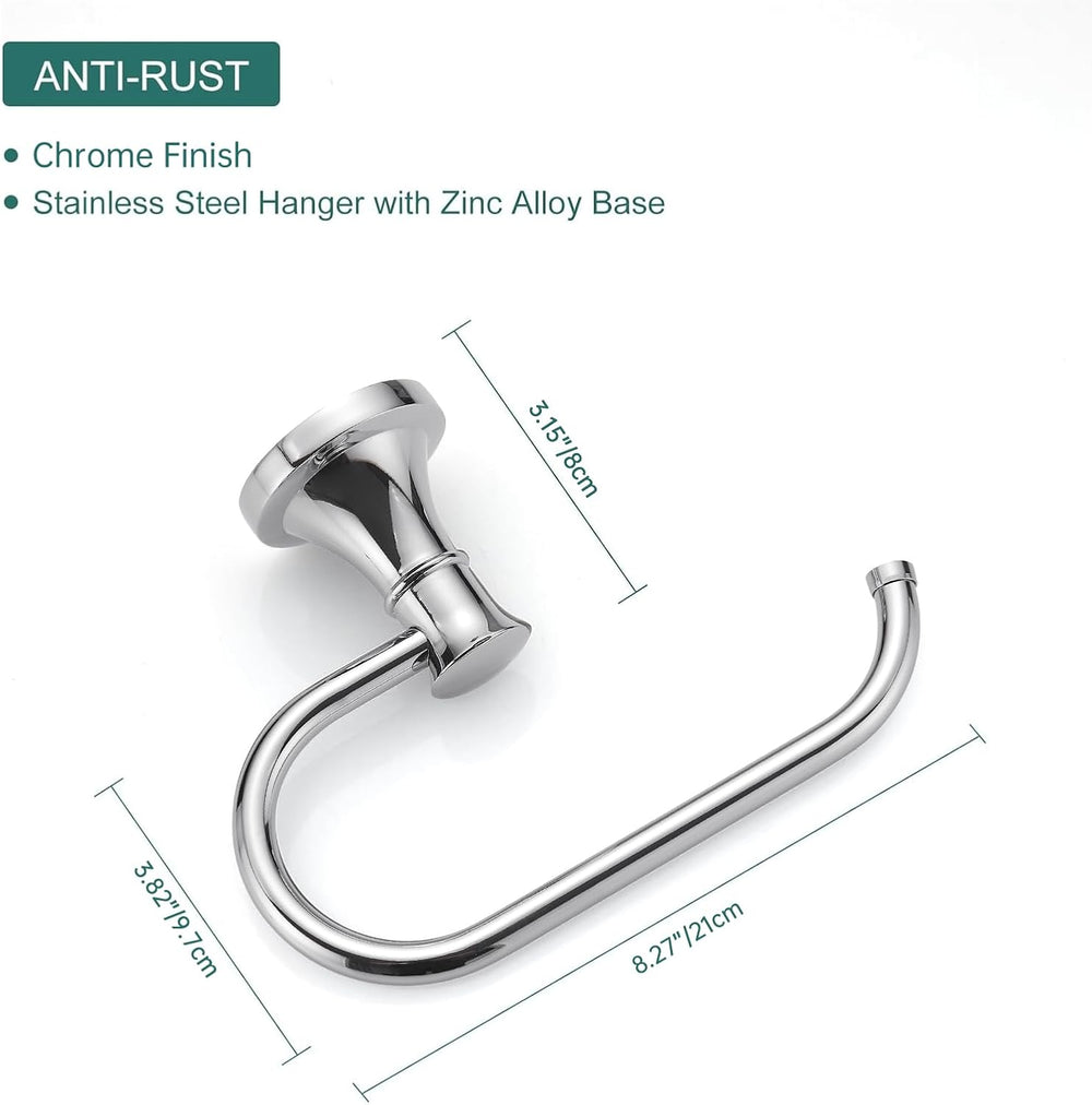 Hoimpro Toilet Paper Holder Towel Ring Set, Wall Mount Polished Chrome