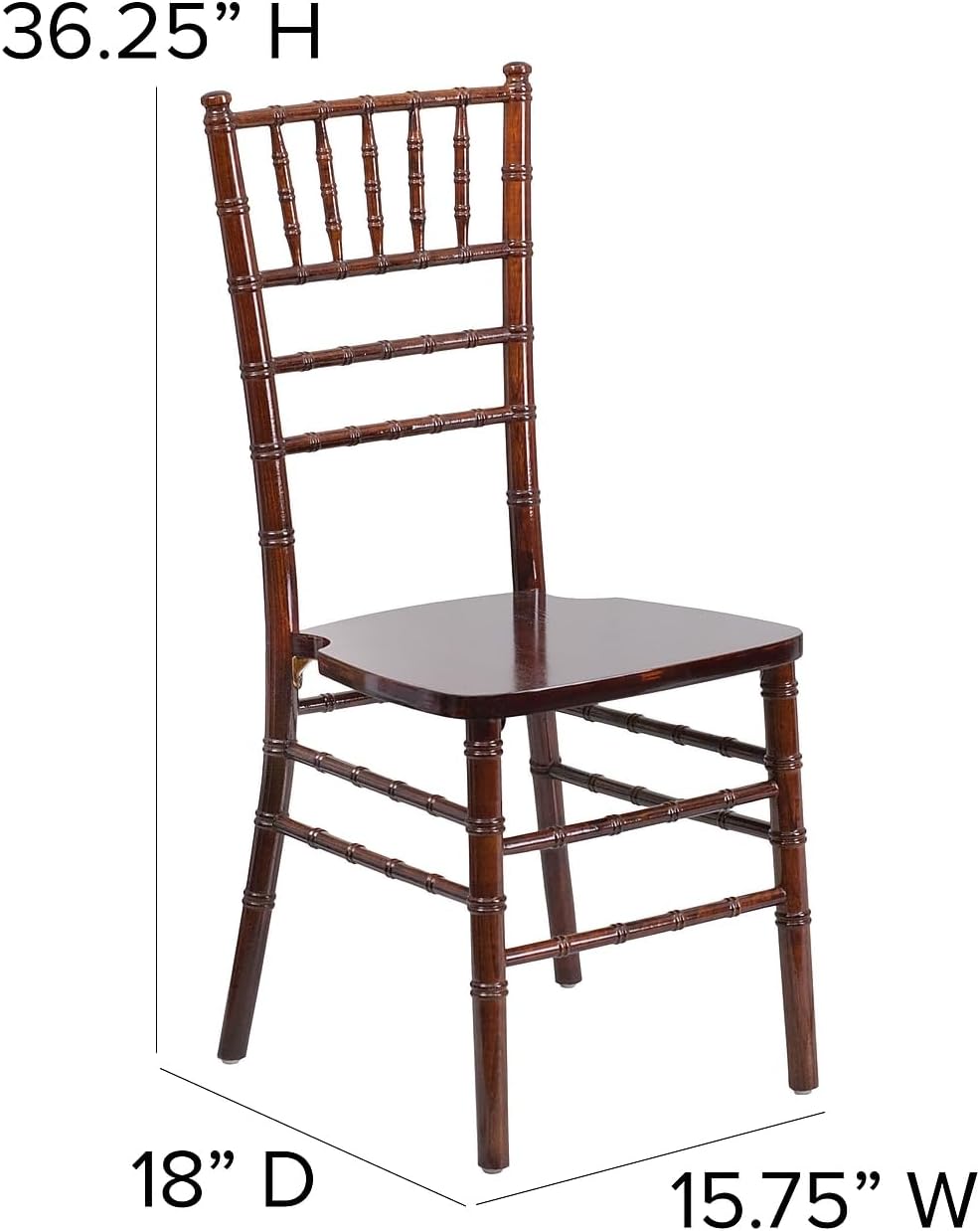 Flash Furniture HERCULES Series Fruitwood Chiavari Chair, 18"D x 15.75&q...