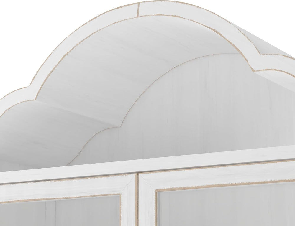 LKTART Arched Solid Wood Hanging Cabinet,Wall Mounted Storage Cupboard
