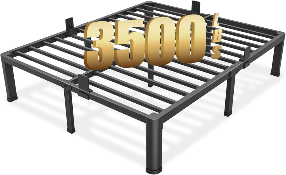 FUIOBYVV 14 Inch California King Metal Bed Frame with Mattress Retainer