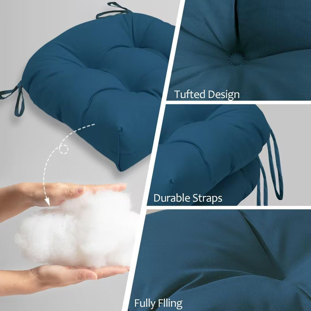 Outdoor Chair Cushions Set of 2, 19"x19" Tufted Outdoor Seat Cushio...