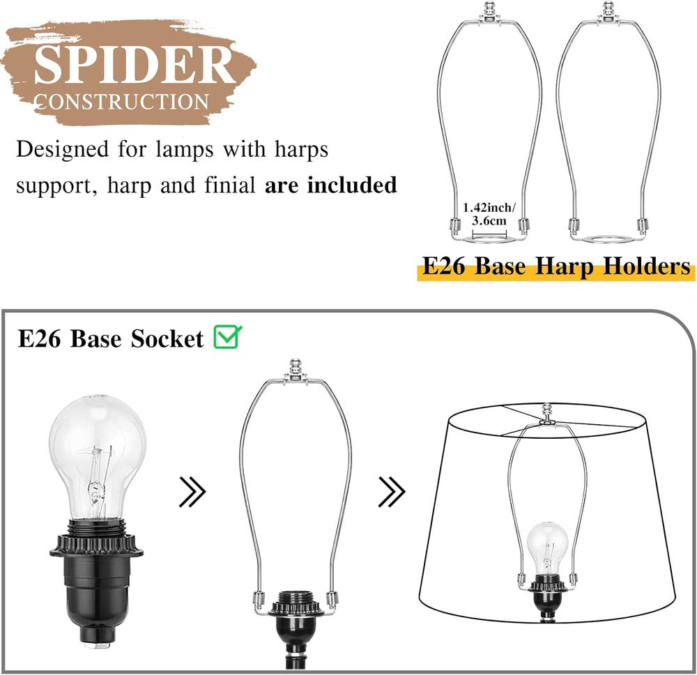 Large Drum Lamp Shades Set of 2, 12"Top x 16"Bottom x 11"High,...