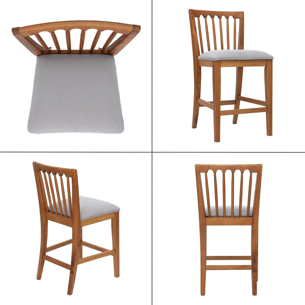 chairus 25" Farmhouse Counter Height Bar Stools Set of 4, Chenille Uphol...