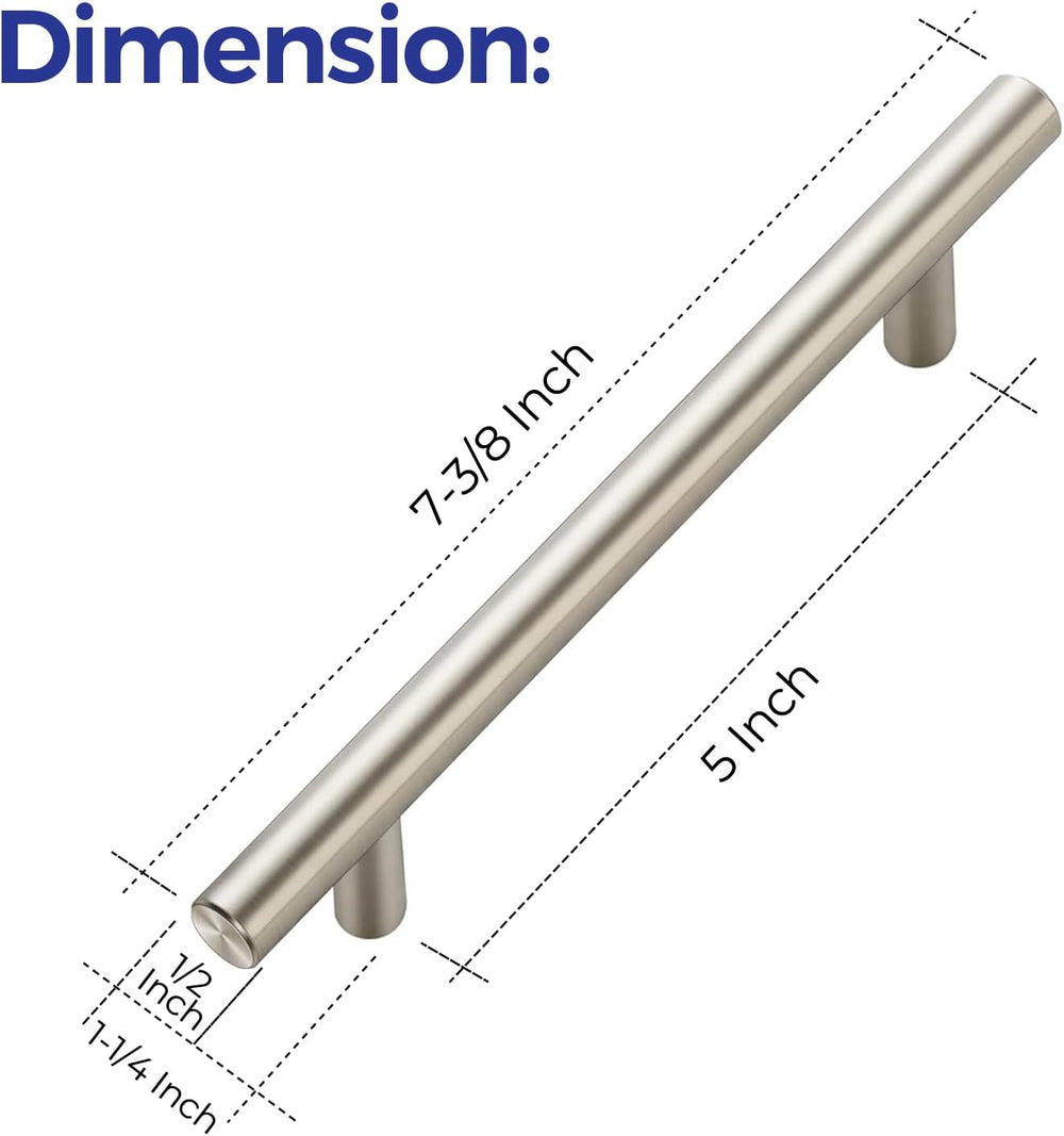 Ravinte Cabinet Pulls,7.38" Length, 5" Hole Center,Brushed Nickel,4...