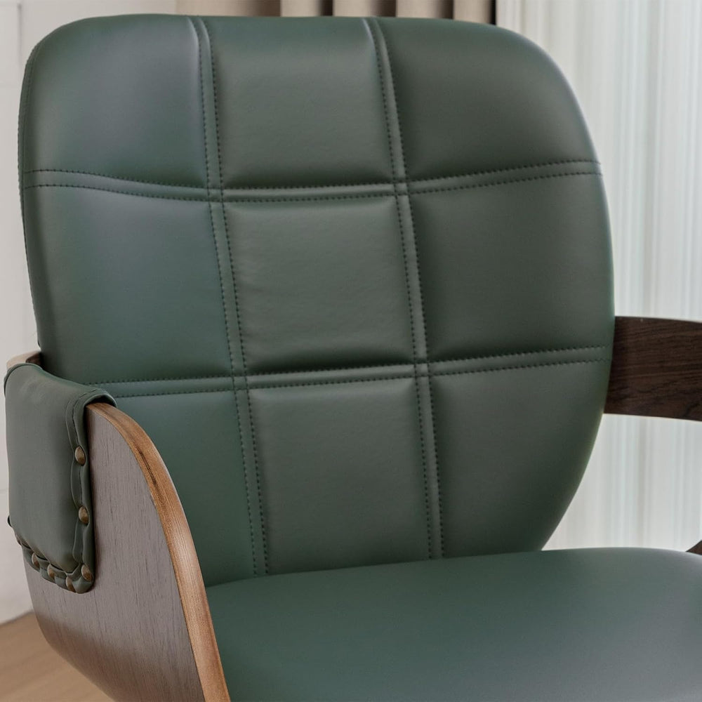 MCM dining Chairs, Faux Leather Dining Chairs with Arms and Curved Back