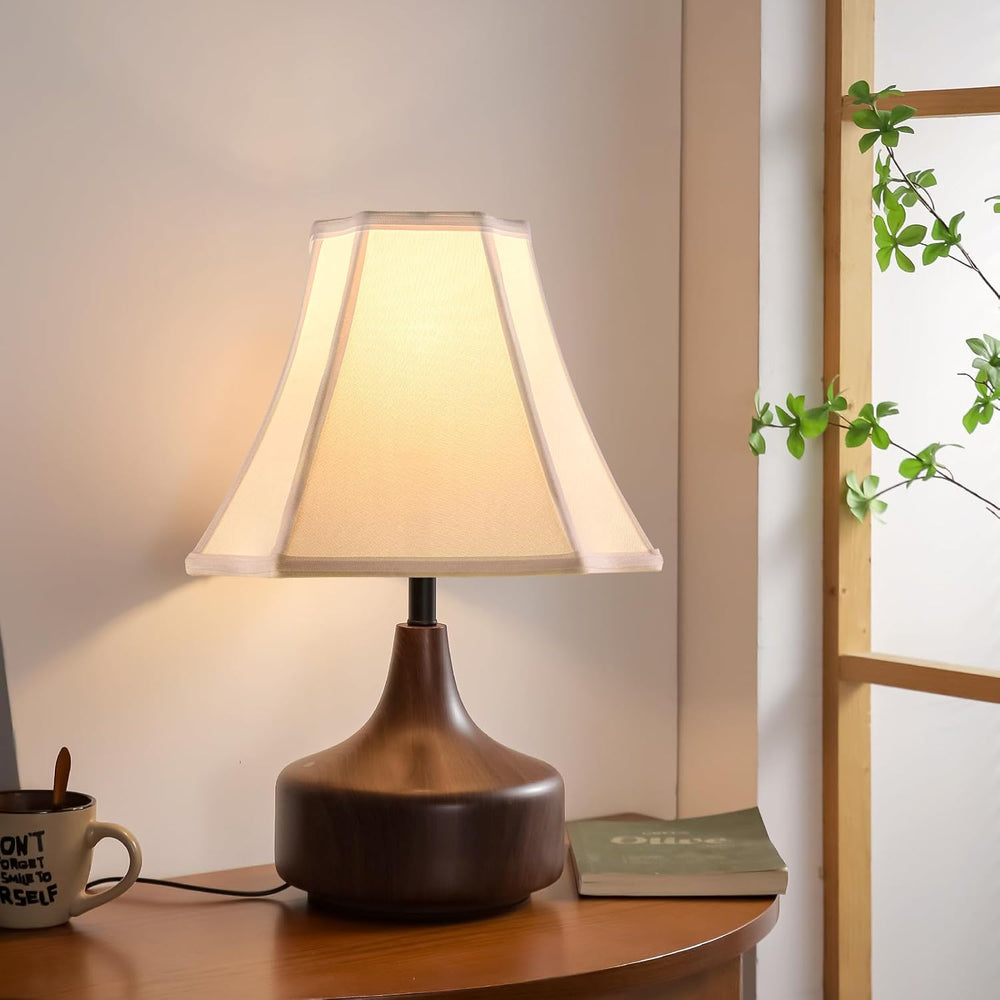 Pure White Linen Square Cut Corner Bell Lamp Shade Medium Lampshade 6.25×6.25...