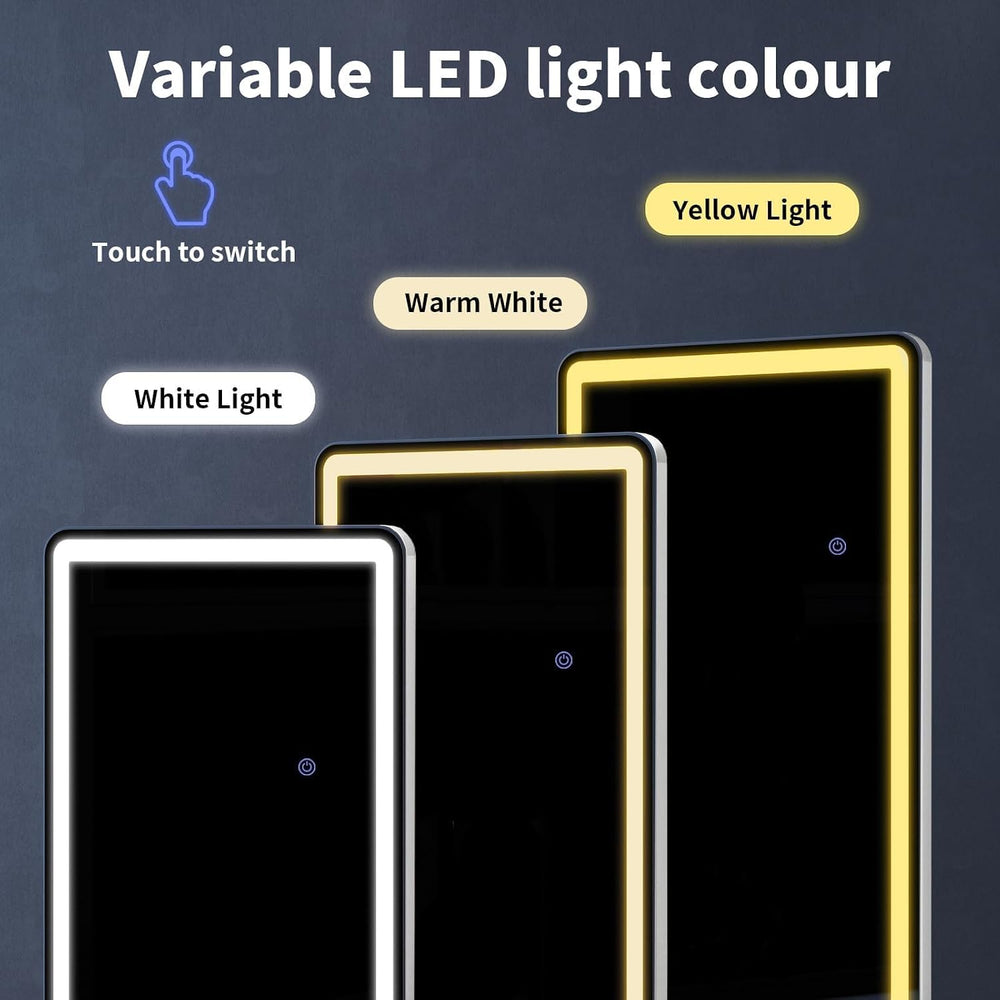 VooBang 76"x34" Large LED Full Length Mirror with Dimmable Lights