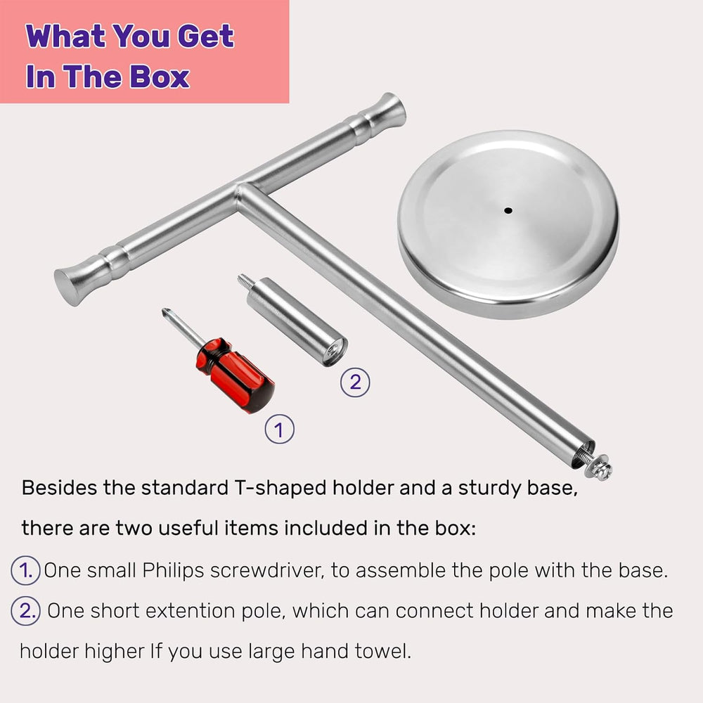 Hand Towel Holder Stand for Bathroom Vanity Countertop SUS304 Stainless Steel...