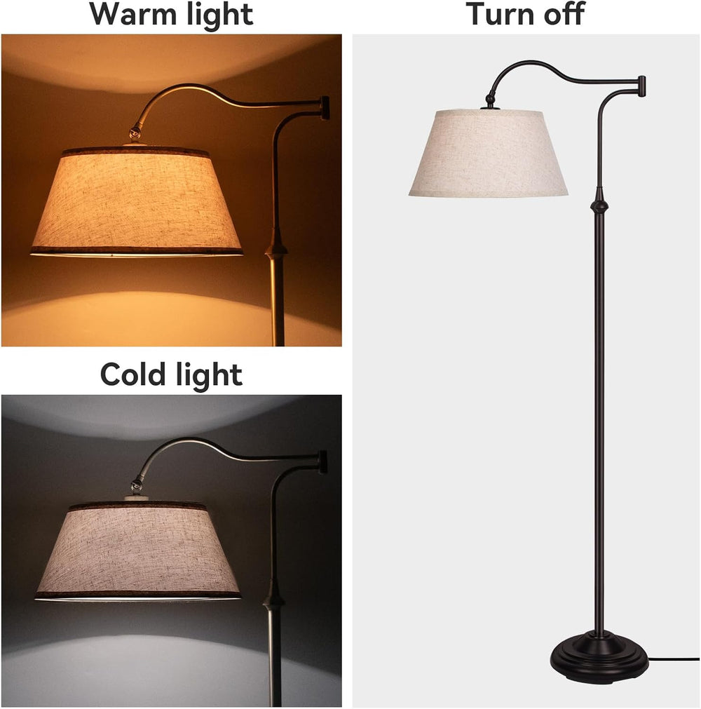 Swing Arm Floor Lamp, Arc Floor Lamps with 180° Adjustable Cantilever for Liv...