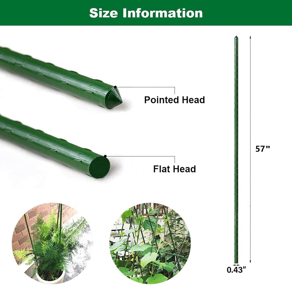 Garden Stakes, 57 Inch (Approx 5Ft) Steel Tomato Plant Stakes, 20 Pack