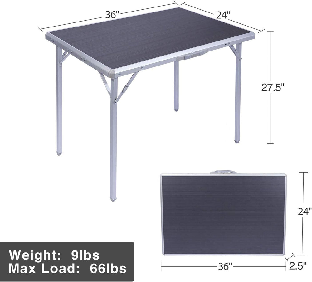 REDCAMP Aluminum Folding Table for Camping, Lightweight Portable Picnic Table...