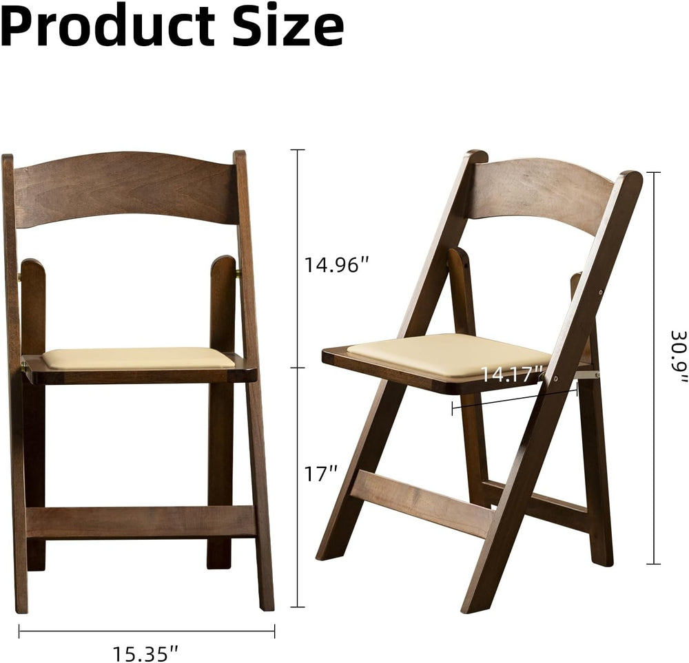 4 Pack Series Fruitwood Wood Folding Chair with Soft Leather Cushion Suitable...