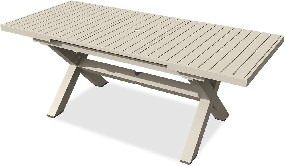 TWT Aluminum Outdoor Dining Table for 8, 62.8" - 82.5" Extendable P...