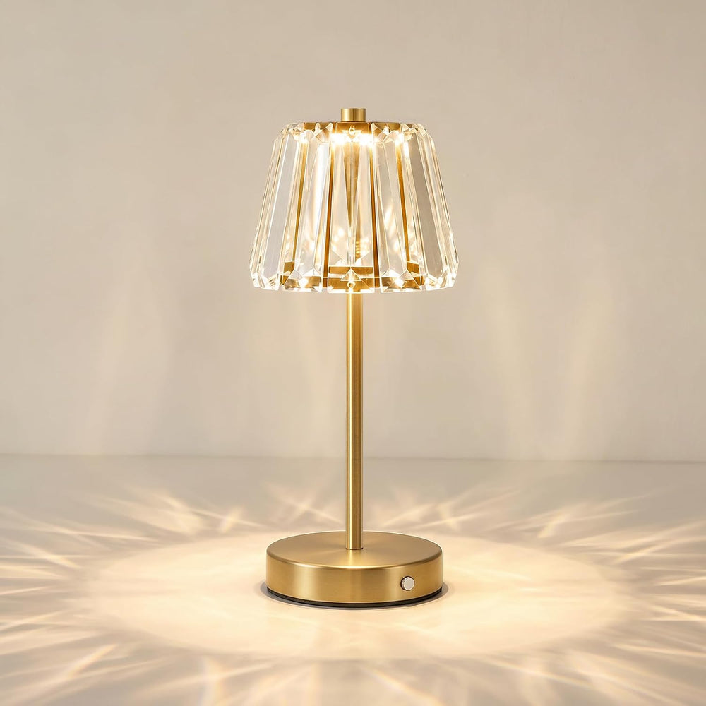 Oneach 13" Small Crystal Cordless Table Lamp, Touch Rechargeable Desk Lamps