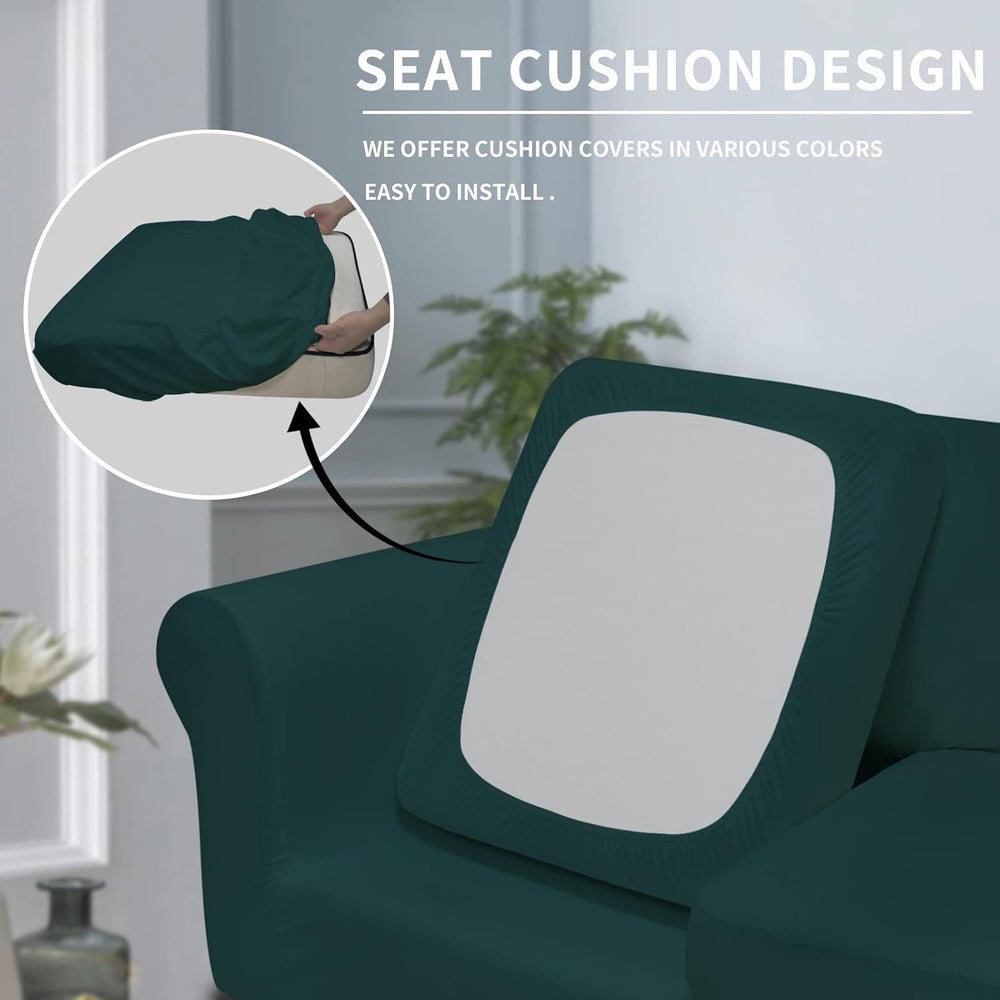 Easy-Going 3 Pieces Stretch Loveseat Couch Cover for 2 Cushion Washable