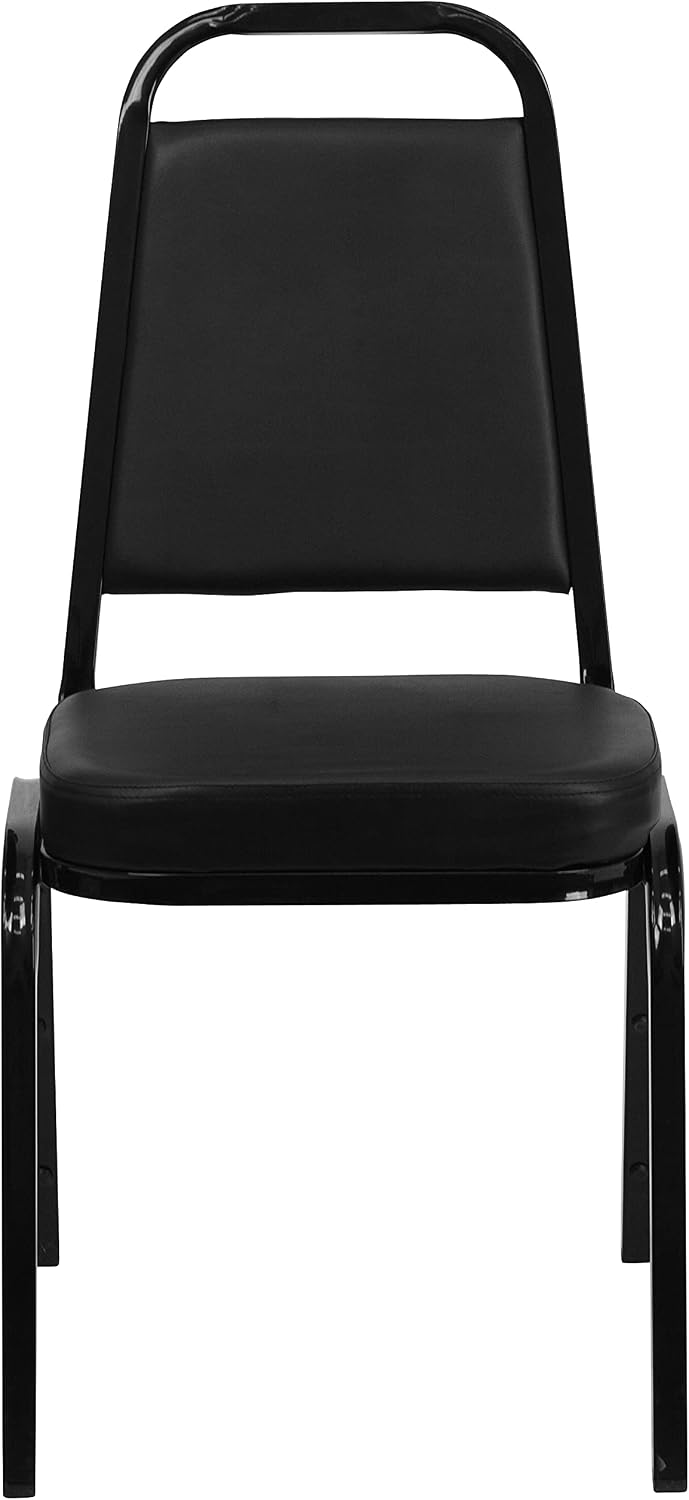 Flash Furniture Hercules Trapezoidal Back Stackable Banquet Chair, Black