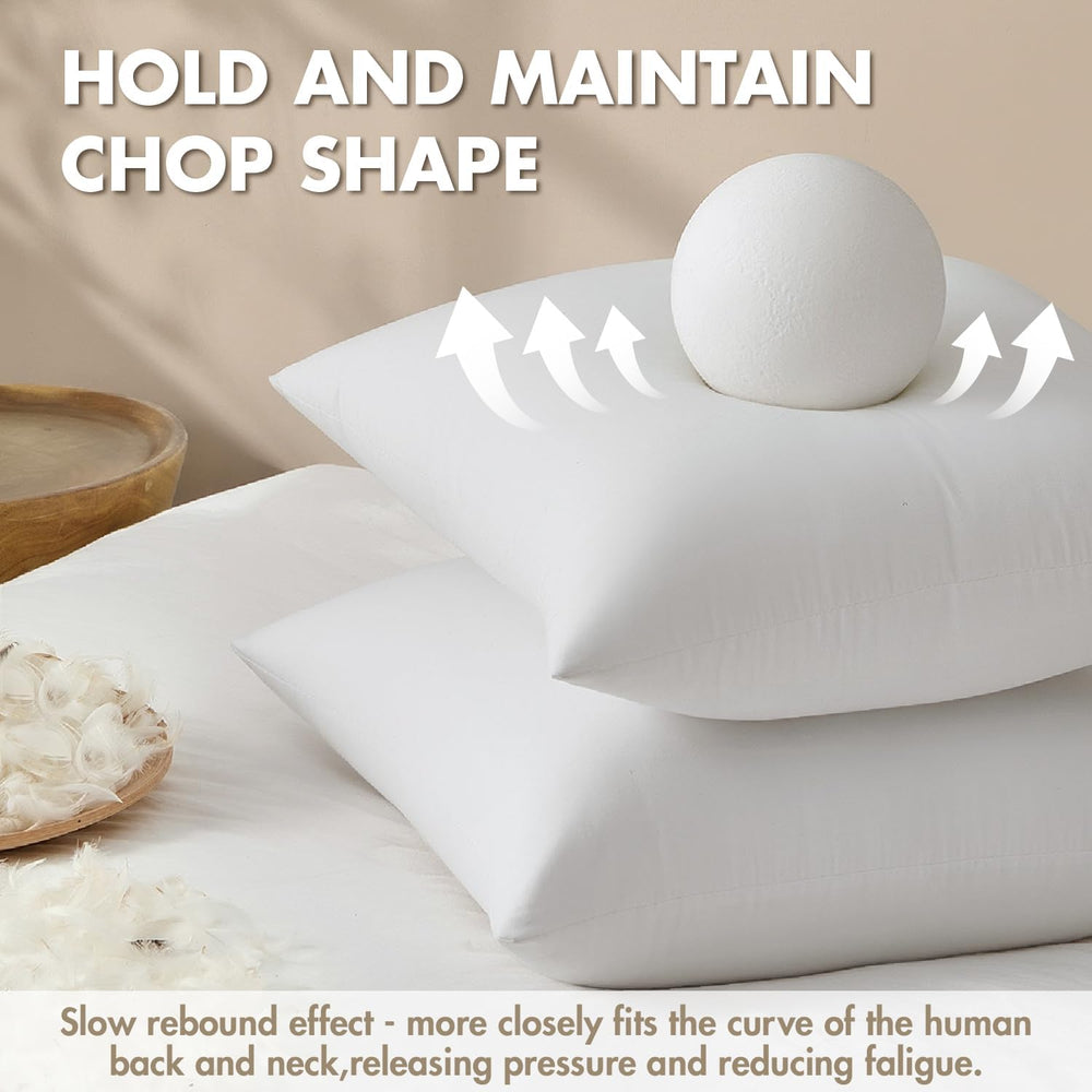MIULEE 18x18 Pillow Inserts, Premium Feather and Down Pillows Pack of 4