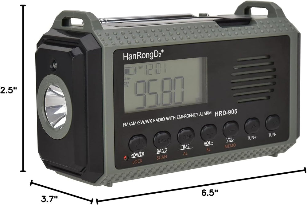 Emergency Radio 10000MAH Weather Radio Solar Hand Crank AM/FM/SW/NOAA Weather...
