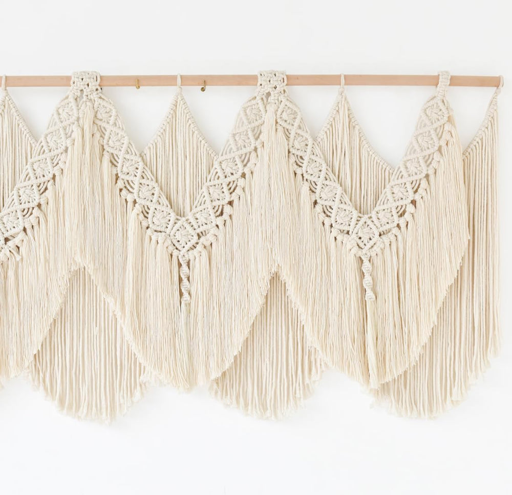 Macrame Wall Hanging Wedding Hanger Tassel Knotting Boho Decor 47"W*25&q...