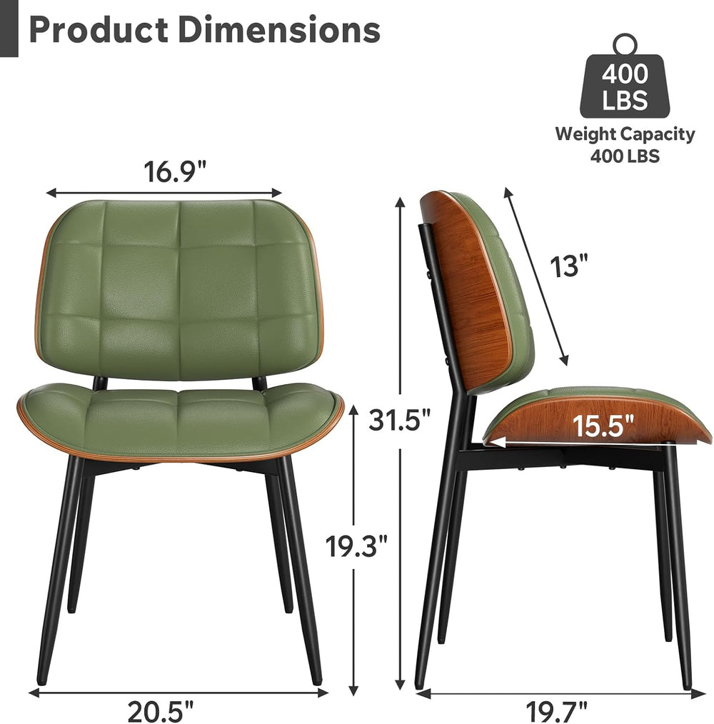 Dining Chairs Set of 8, Mid Century Modern Dining Room Chair, Upholstered Fau...