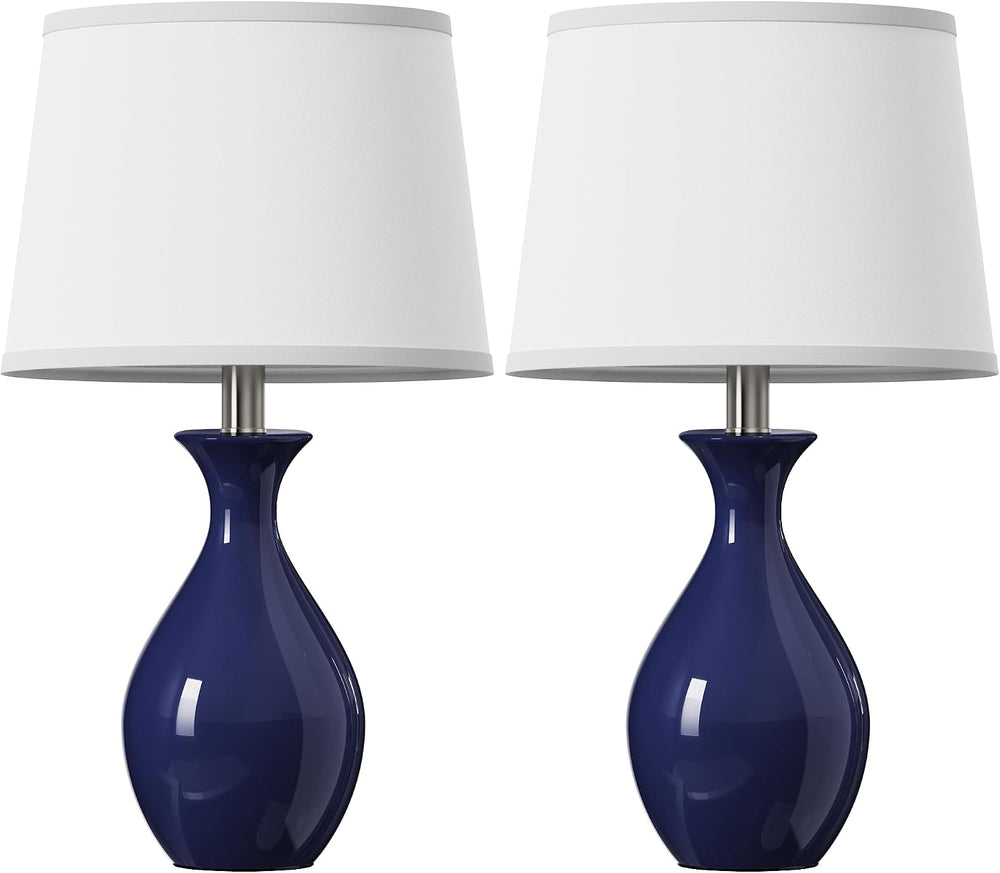 PARTPHONER Table Lamp Set of 2, Modern Ceramic Bedside Lamps for Night Stands...