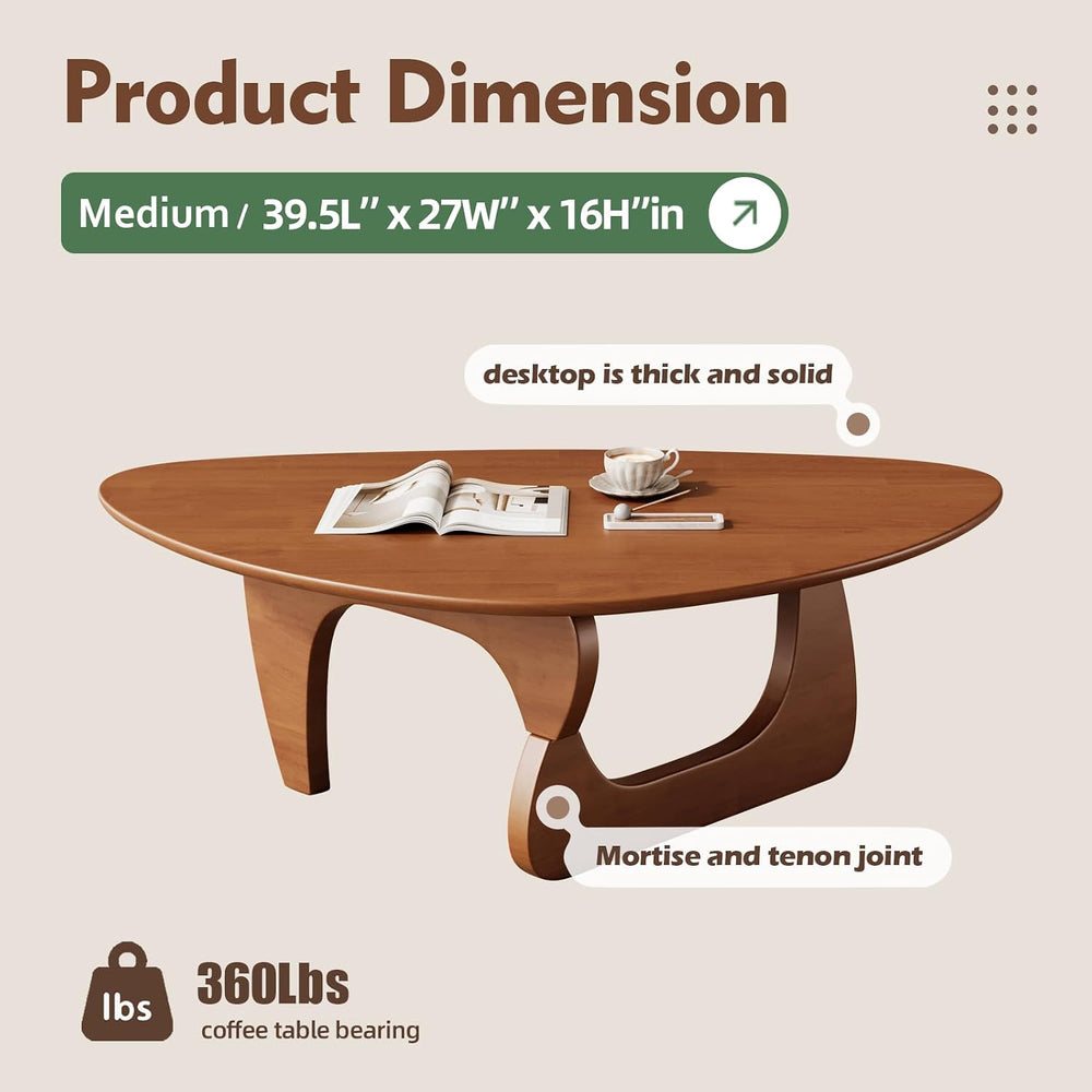 Mid Century Modern Coffee Table - Walnut Wooden Coffee Table for Living Room,...