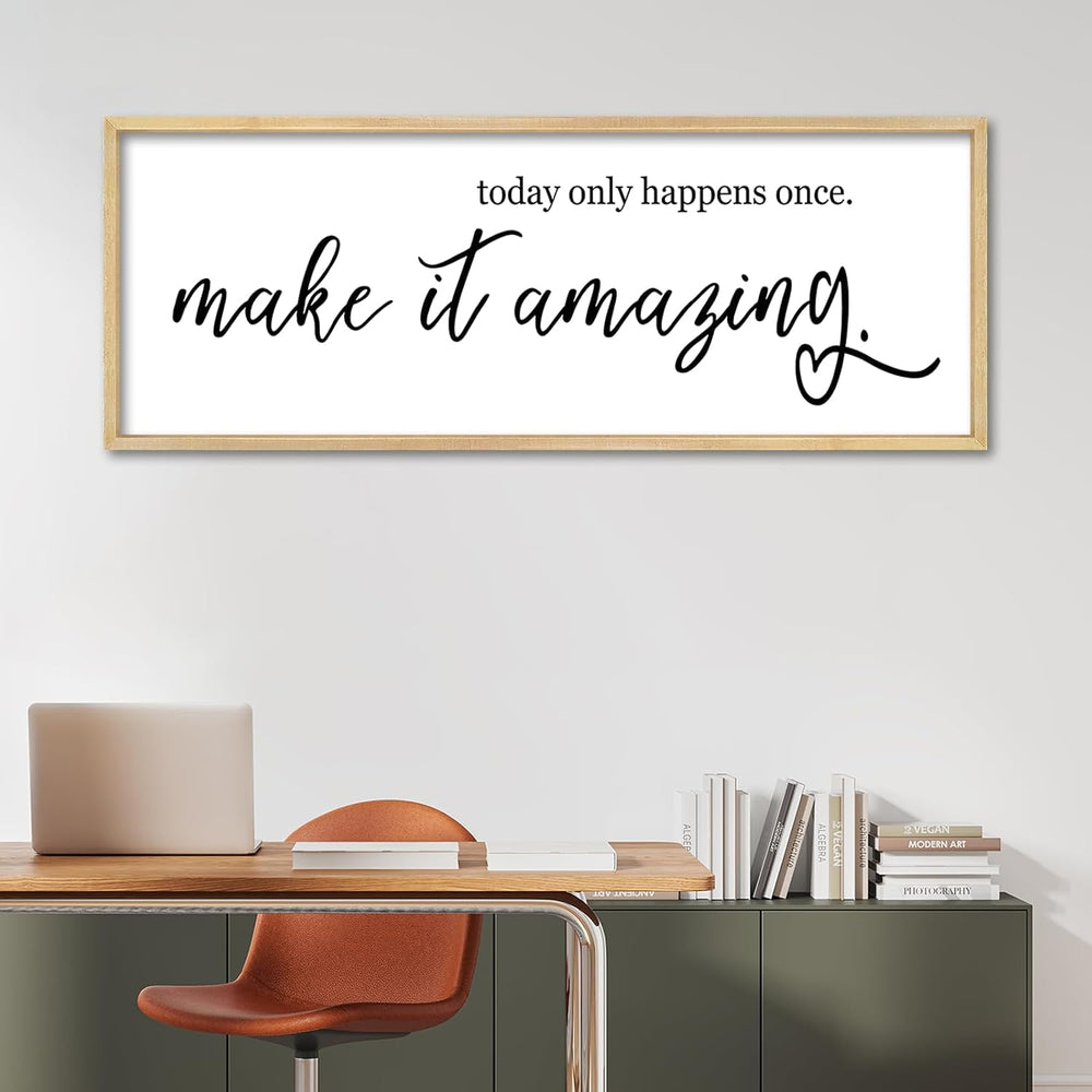 Inspirational Wall Art Decor "Today Only Happens Once" Motivational...
