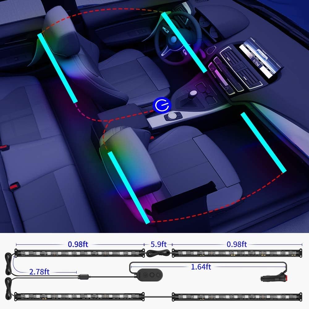 Govee Car Lights, RGBIC, Smart Interior Car Lights, APP&Remote Control
