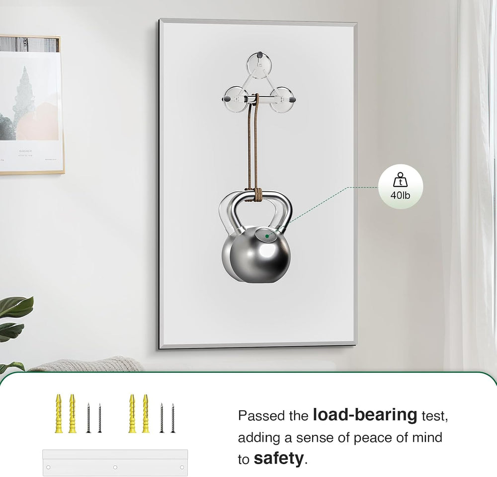 Beveled Bathroom Mirror 55"x36", Frameless Mirror for Wall