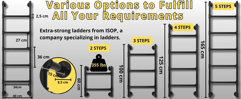 2-Step Wall-Mounted Ladder/Integrated 2-Rung Ladder Window Well Egress - Perm...