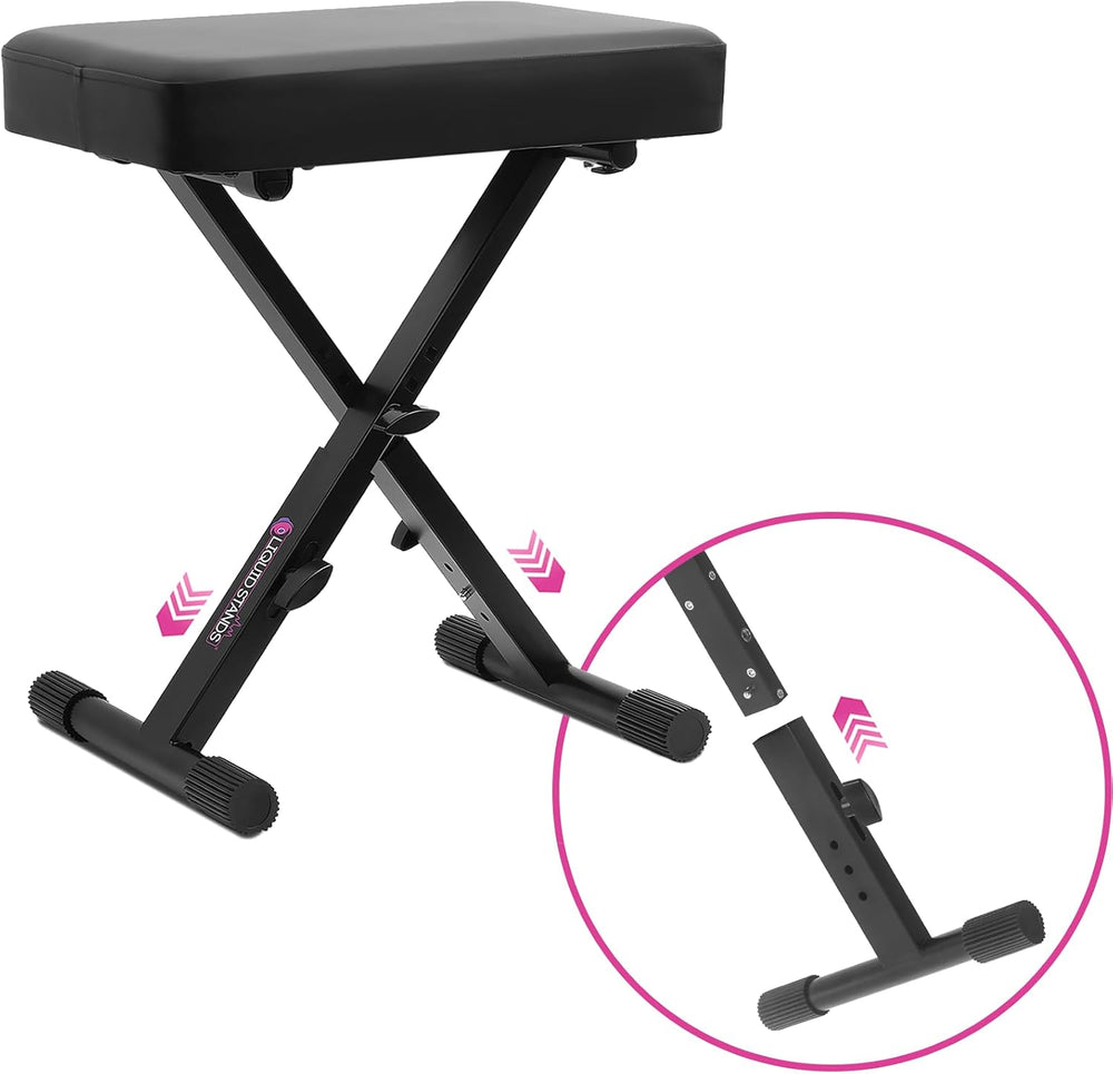 Liquid Stands Foldable Adjustable Piano Bench X-Style for Musicians