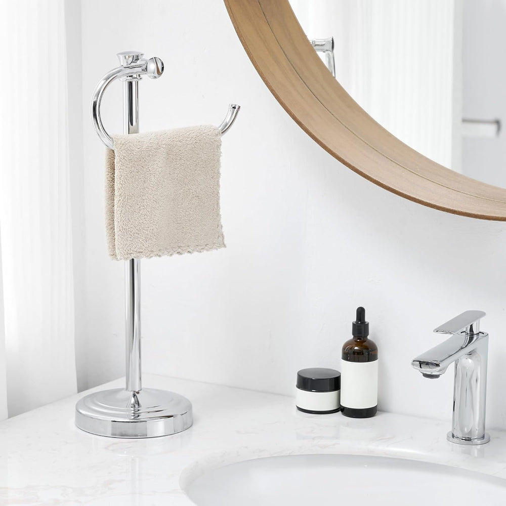 BESy Stand Hand Towel Holder, Countertop Towel Bar, Polished Chrome
