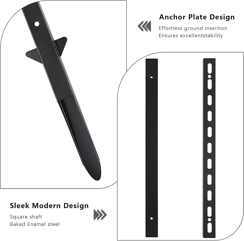 52" Metal Square Sign Post, Heavy Duty Yard Sign Stake for Lawn