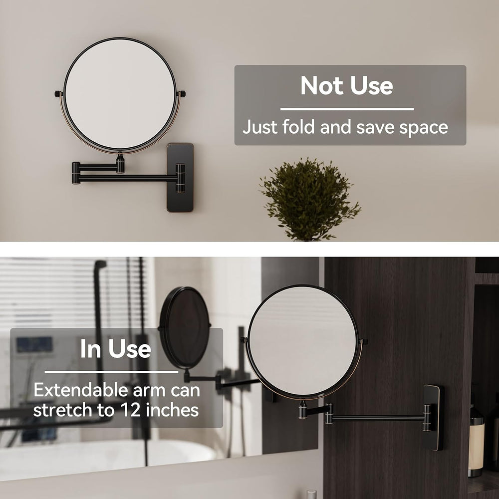 Nicesail Wall Mounted Magnifying Makeup Mirror Oil Rubbed Bronze 10x 8inch