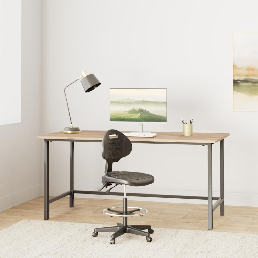 Global Industrial Interion 5-Way Adjustable Ergonomic Stool, Mid Back Home Of...