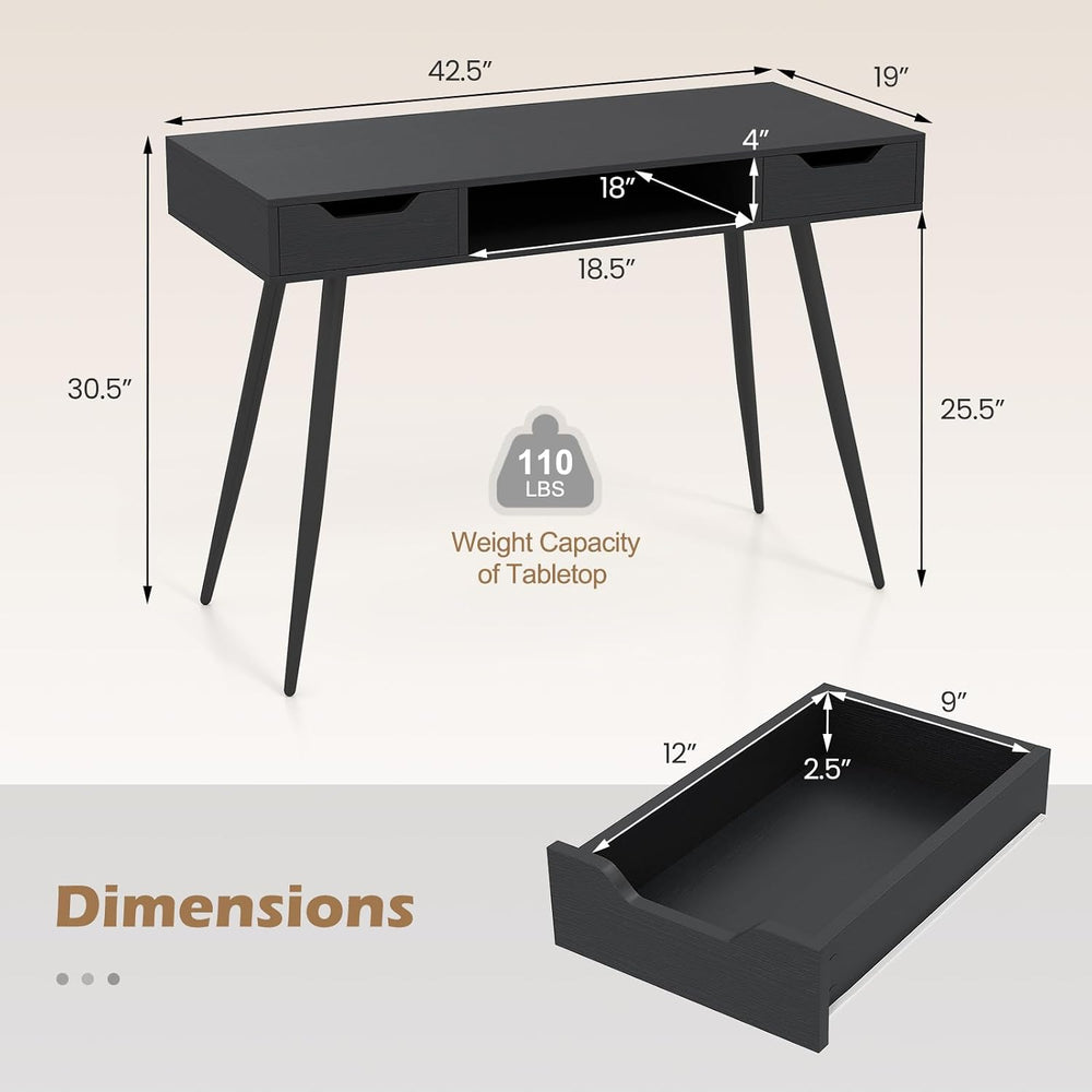 Tangkula Mid Century Modern Computer Desk